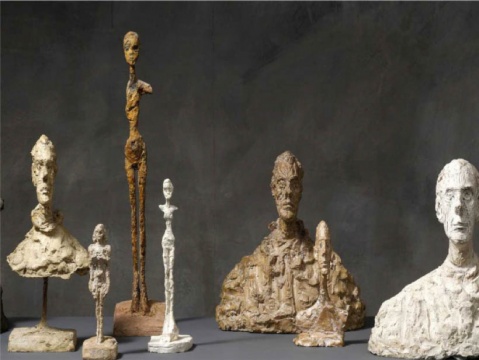 Экспозиция работ Альберто Джакометти на выставке музея семьи Гугенхейм в Бильбао, Испания. 2018 г