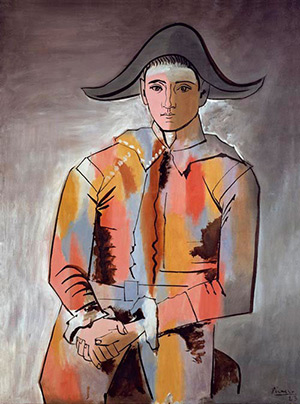 Пабло Пикассо. Арлекин, сложивший руки. (Художник Джакинто Сальвадо). 1923