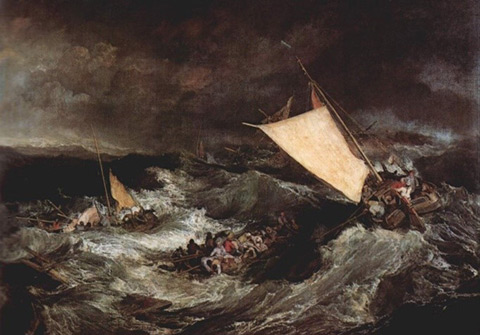 Уильям Тёрнер. «Кораблекрушение», 1805 г. Галерея Тейт, Лондон